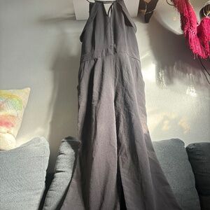 Velvet Torch Black Sleeveless Open Back Jumpsuit Small